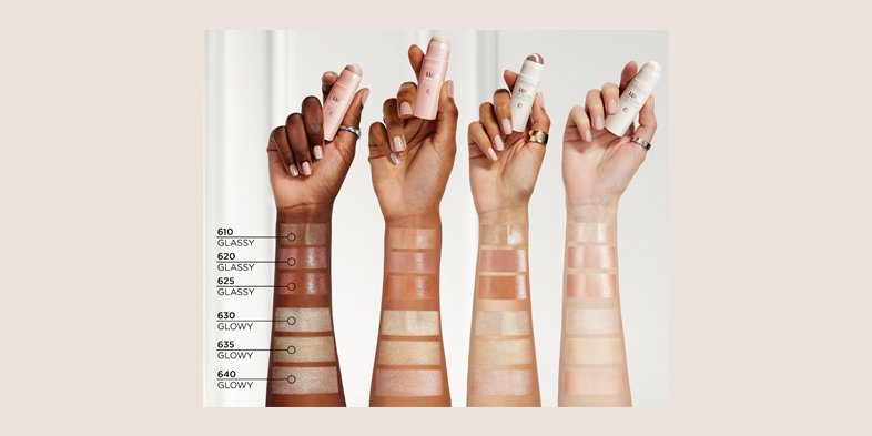 Different shades of concealer on skin
